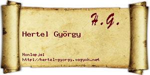 Hertel György névjegykártya