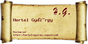 Hertel György névjegykártya